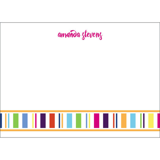 Multi Stripes Flat Note Cards